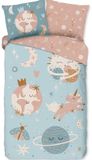 Good Morning Universal Dekbedovertrek - Eenpersoons - 140x200/220 cm - Blauw