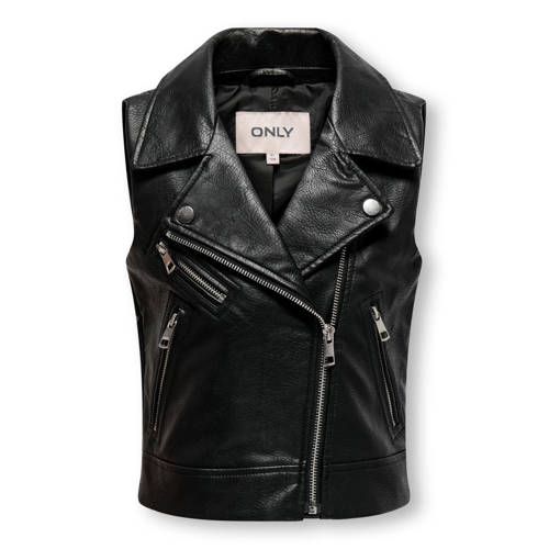 KIDS ONLY GIRL KOGVERA faux leather vest - black