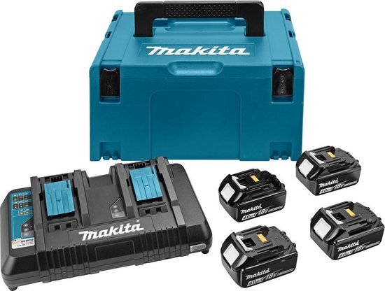 Makita 197156-9 18V Li-Ion accu starterset 4x 4.0Ah + duolader in Mbox