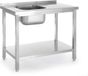 HENDI Spoeltafel met schap – roestvast staal – wasbak links – 800x600x850 mm