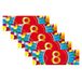 Bellatio Decorations 8 jaar leeftijd sticker - 10x - 19 x 6 cm - 8 jaar verjaardag - jubileum versiering