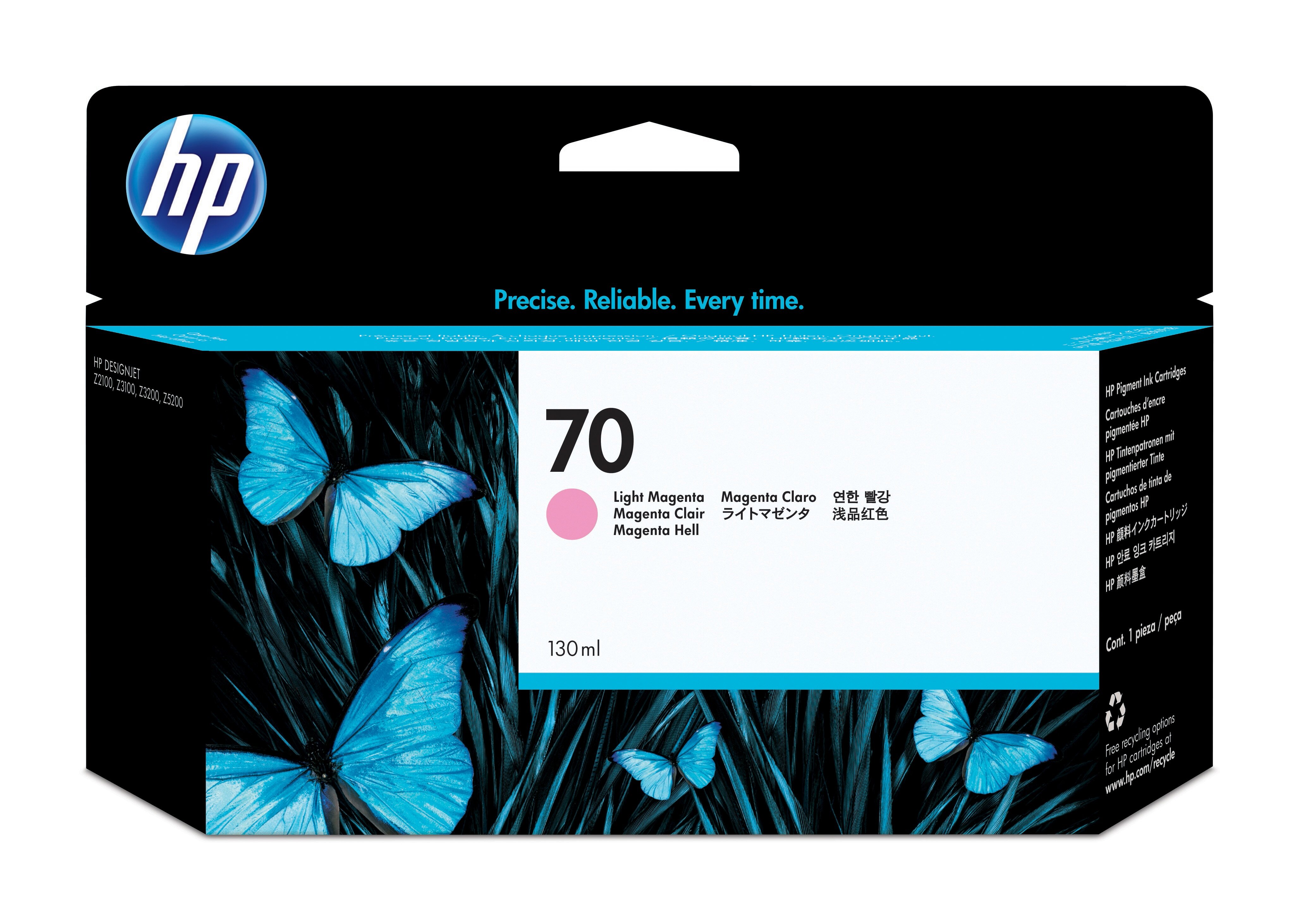 HP 70 licht-magenta inktcartridge, 130 ml single pack / Lichtmagenta