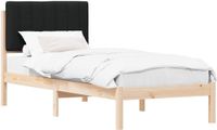 vidaXL Bedframe met gestoffeerd hoofdeinde, zwart, 75 x 190 cm