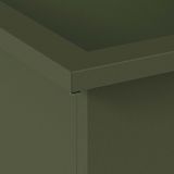 vidaXL Plantenbak met led olijfgroen 30 x 100 x 30 cm staal