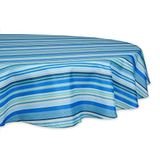 DII Tafelbladencollectie Binnen/buiten, multifunctioneel inzetbaar, machinewasbaar, gestreept, 152,4 cm rond, blauw (Blue Ocean