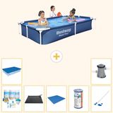 Bestway Rechthoekig Steel Pro Zwembad - 221 x 150 x 43 cm - Blauw