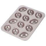 CHEFMADE Muffin taartvorm, anti-aanbaklaag, citroenvorm met 12 holtes voor het bakken in de oven (champagnegoud)