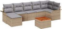 vidaXL Tuinbank Set Beige Polyrattan