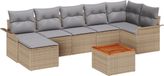 vidaXL Tuinbank Set Beige Polyrattan