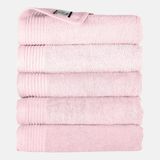 The One Towelling Handdoek - 50x100 cm - 5 stuks - Hotelkwaliteit - 450 g/m² - 100% Gekamd katoen - Licht Roze