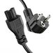 ETEC Stroomkabel 3-polig, 2,0 m, Schuko-stekker, geaard stopcontact, stekker op C5-aansluiting, voedingskabel, netsnoer voor pc-monitorprinter, zwart
