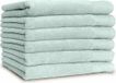 LINNICK Diamond Velours Serviette - Ensemble de 6 - Serviette 60x110cm - 550 gr/m² - 100% Coton - Vert Doux