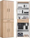 mokebo Opbergkasten Bureaukast 'Der Praktische' (60 x 180 cm) multifunctionele Archiefkast met een lade in grijs betonlook hout