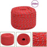 vidaXL Boottouw 8 mm 250 m polypropyleen rood