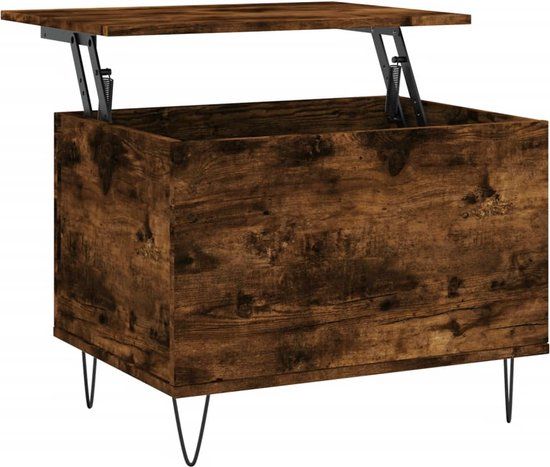vidaXL Salontafel 60x44,5x45 cm bewerkt hout gerookt eikenkleurig