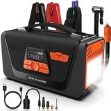 Merkloos / Sans marque Shenzhen Haorui Industrial Technology Co., Ltd. Jumpstarter met compressor - 4000 mAh - 4000 A - Zwart
