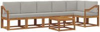 vidaXL Hoek loungeset 6 zitplaatsen Acacia hout Naturel et gris clair