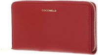 COCCINELLE Leren portemonnee Metallic Soft Wallet Grained Leather Scarlet rood