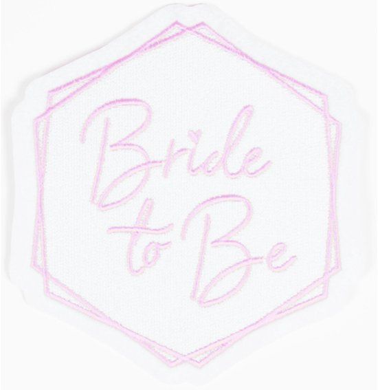 Amscan Opstrijkpatch Bride To Be Dames 9,8 X 9,1 Cm Wit/roze