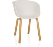 hjh LIVING Eetkamerstoel / Schaalstoel OSLO W Kunststof wit