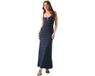 Guess Scallop Lange Jurk Met Lange Mouwen Blauw M Vrouw