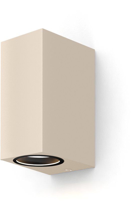 Calex Wandlamp Up & Downlight Bergamo – 2× GU10 – IP54 – Rechthoek – Zwart