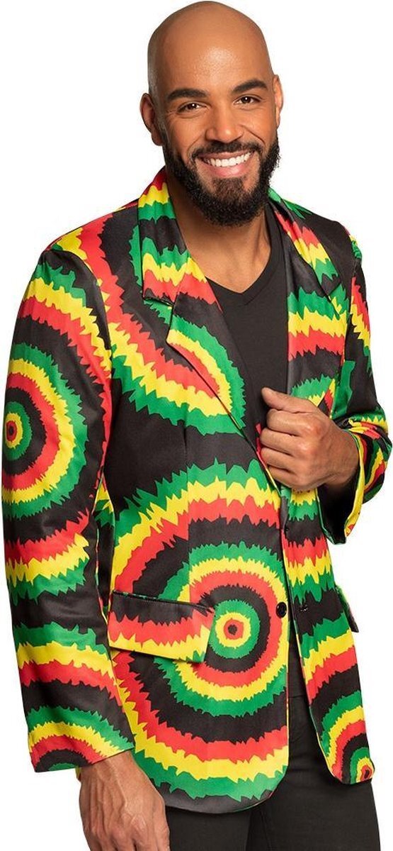 partycorner Boland Jasje Rasta Heren Polyester Zwart/groen/geel Maat L/xl