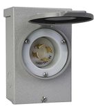RELIANCE CONTROLS PB30 30 Amp NEMA 3R Power Inlet Box, grijs