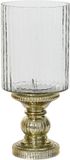Decoris Bougeoir Verre Deco 15x34cm Transparent, Or
