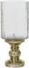 Decoris Bougeoir Verre Deco 15x34cm Transparent, Or