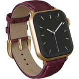 Burga Genuine Leather Band - Apple Watch | 44/45/46/49 mm / Universeel 20 mm aansluiting - Mobwife / Gold