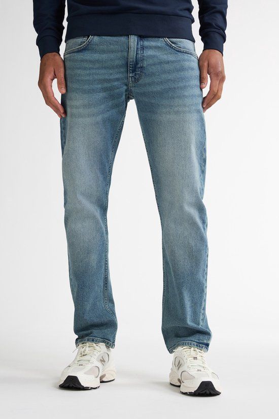 Petrol Industries Heren Straight Fit Jeans Starling Kalispell - 50% biologisch katoen - Vintage wassing - Helder indigo - Maat W30L32