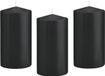 Trend Candles Bougie cylindrique/bougie tronc - 8x - noir - 8 x 15 cm - 69 heures de combustion - bougies horeca