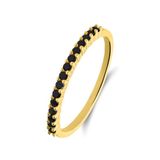 Lucardi Dames Zilveren goldplated ring met zirkonia voor dames - Ring - 925 Zilver - Goudkleurig - 15.50 / 49 mm