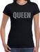 Bellatio Decorations Glitter Queen T-shirt Zwart met Steentjes/Rhinestones voor Dames - Glitter Kleding/Foute Party Outfit M