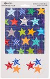 Abacus Kaarten 03465A "Star Repeat" Cadeauverpakking met 2 vellen en 2 labels, plasticvrij en volledig recyclebaar, veelkleurig