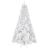 Uten 7ft witte kunstmatige kerstboom vakantie decoratie met massief metalen benen indoor outdoor 2.1 m