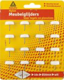Deltafix Meubelglijders nylon voor tegels en plavuizen - 20 mm doorsnee - 16 stuks