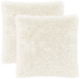 vidaXL Kussensloop 2 pcs HEERLEN Wit 80 x 80 cm PV Fleece