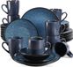 Bolt Edge Serviesset - Porcelaine bleue - 8 personnes - 32 pièces - Luxe set de vaisselle