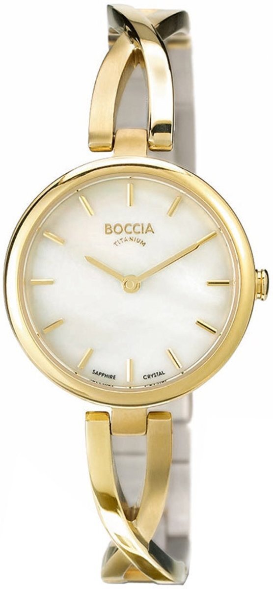 Boccia Titanium Boccia 3239-03 horloge dames - zilver en goud - titanium / doubl