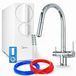 Ari Kit de filtre à eau par osmose inverse, 800 GPD, pivotant à 360 degrés, robinet à deux leviers, cartouche en céramique, installation à un trou, laiton chromé, finition chromée
