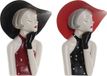 Merkloos DKD Home Decor Decoratieve figuren Rood Zwart Hars Fashion Girls (20 x 14 x 27 cm) (2 Stuks)