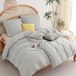 TRANKIELO® - Housse de couette gris clair - 2x 135x200 cm + 2x 80x80 cm - 100% microfibre linge de lit