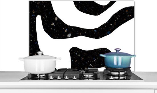 KitchenYeah Spatscherm keuken - Marmer print - 80x55 cm - Aluminium