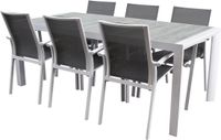 AVH-Collectie New Delhi dining tuinset 220x100x74,5 cm 7 delig wit
