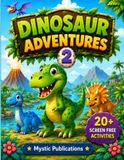 Dinosaur Adventures 2: 20+ Screen-Free Dinosaur Activity Book for Kids Ages 4-8 with Mazes, Coloring, Drawing, Counting, Matching, Letter Games and More!