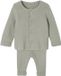 Vertbaudet Set met shirt en broek voor baby's van tricot saliegroen