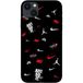 Maniacase iPhone 13 mini hoesje Nike Jordan wit rood zwarte achtergrond
