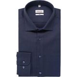 Seidensticker Slim Fit Overhemd Poederblauw, Gestructureerd